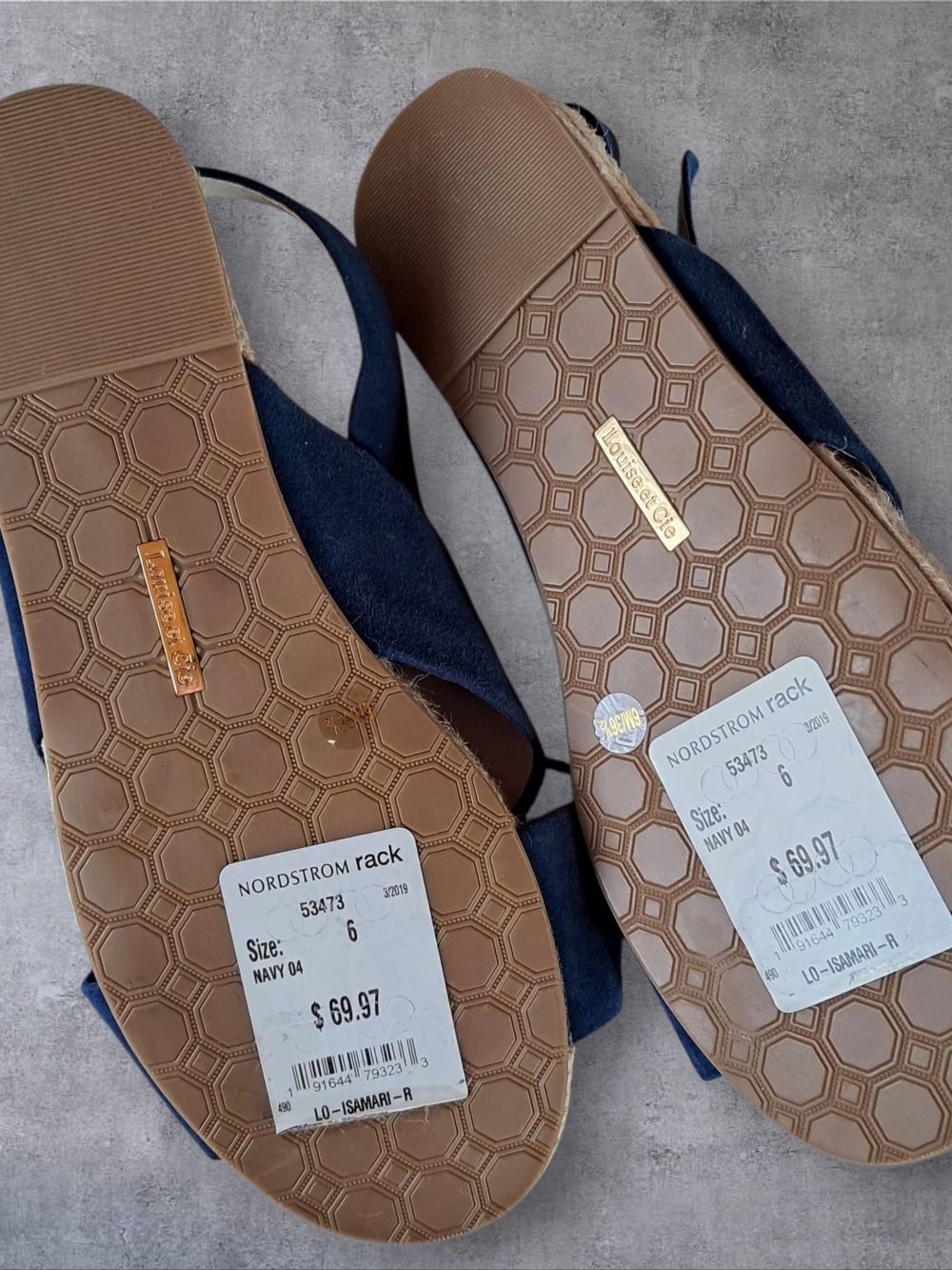 Louise et Cie Navy Suede Crisscross Slingback Sandals - Picture 4 of 4